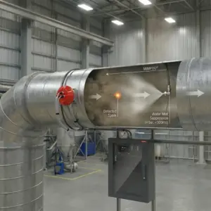Water Mist Fire Suppression for Dust Collectors